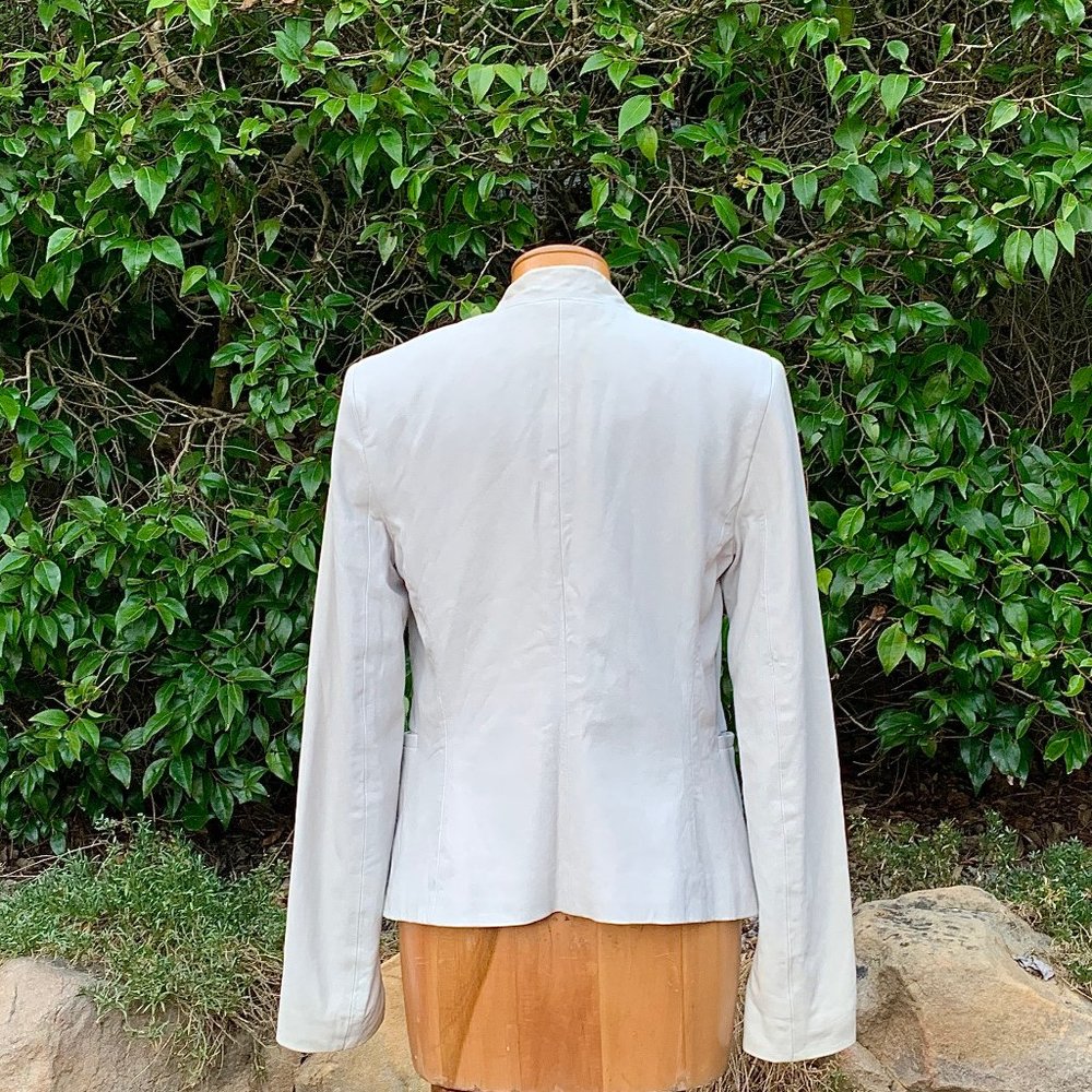 Theory butter soft leather blazer jacket winter/summer white - Picture 3 of 10